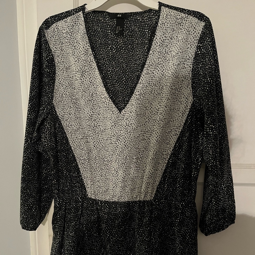 Black and white midi dress